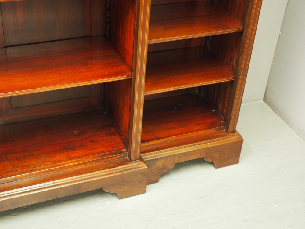 Sheraton Style Inlaid Mahogany Open Bookcase View IX