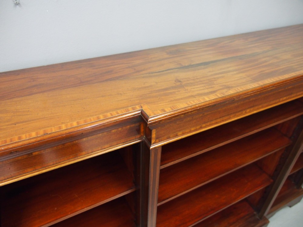 Sheraton Style Inlaid Mahogany Open Bookcase View XII