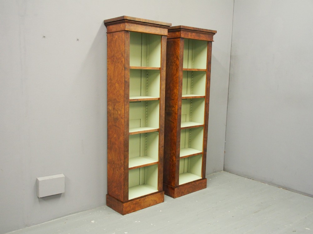 Pair of Victorian Style Open Bookcases View VI