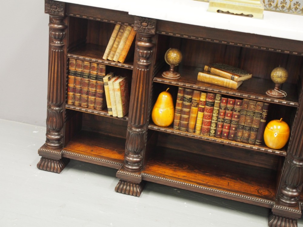 Rosewood and Marble Top Open Bookcase View VII