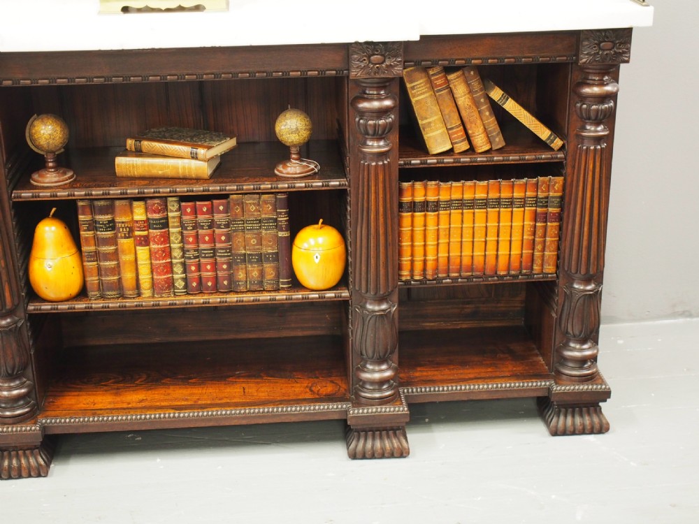 Rosewood and Marble Top Open Bookcase View VIII