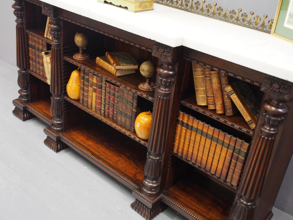 Rosewood and Marble Top Open Bookcase View XII