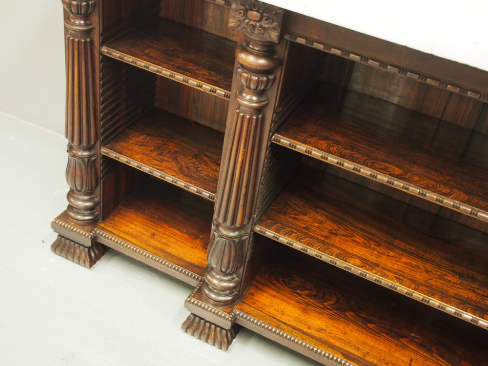 Rosewood and Marble Top Open Bookcase View XVIII