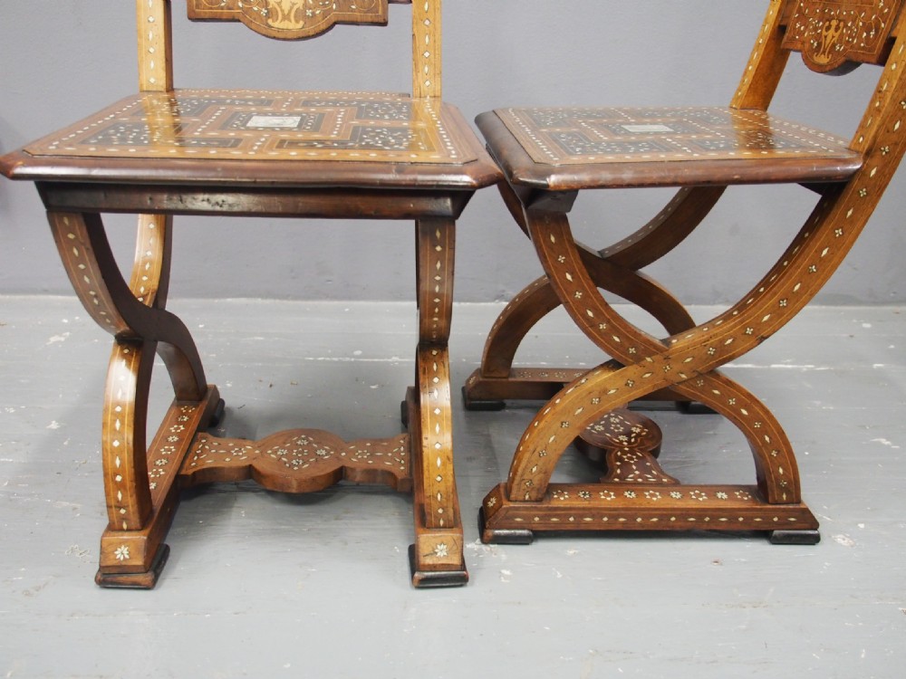 Pair of Italian Renaissance Style Hall Chairs View XV