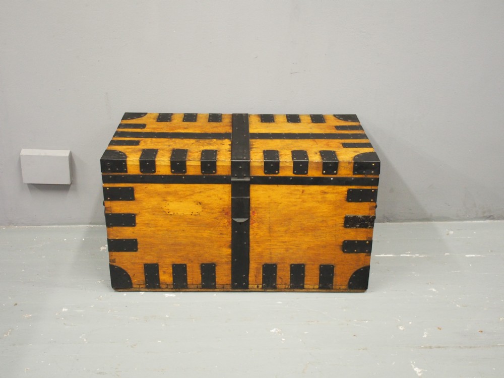 Victorian Oak Silver Trunk or Ships Trunk View II