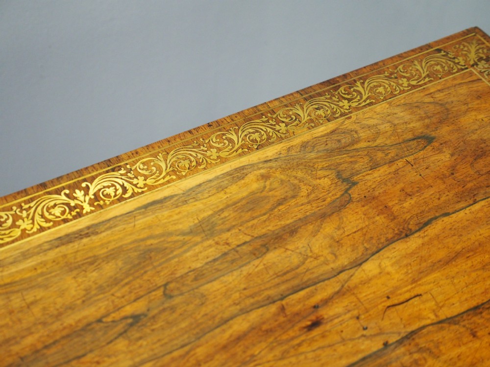 Regency Brass Inlaid Rosewood Games Table View V