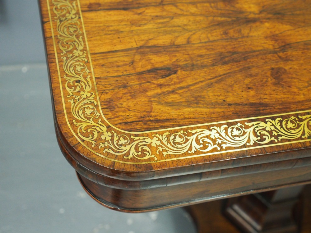 Regency Brass Inlaid Rosewood Games Table View VI