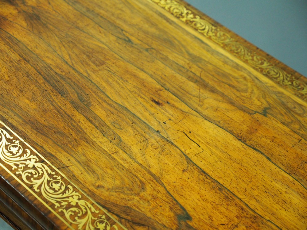 Regency Brass Inlaid Rosewood Games Table View XI