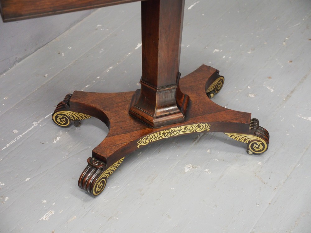 Regency Brass Inlaid Rosewood Games Table View XIII
