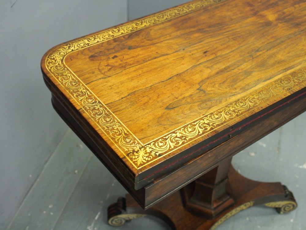 Regency Brass Inlaid Rosewood Games Table View XIV