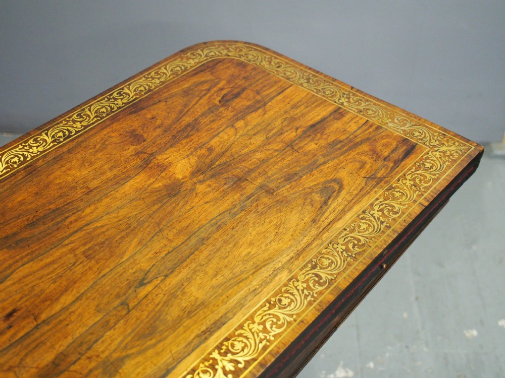 Regency Brass Inlaid Rosewood Games Table View XV