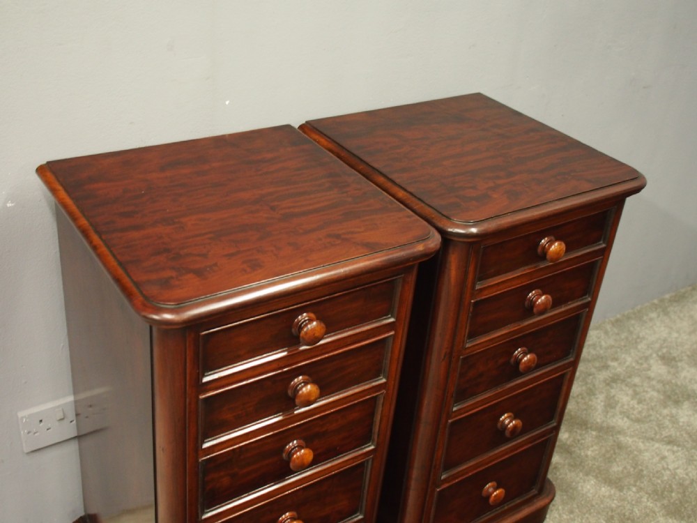 Pair of Neat Sized Victorian Mahogany Bedsides or Chests View V