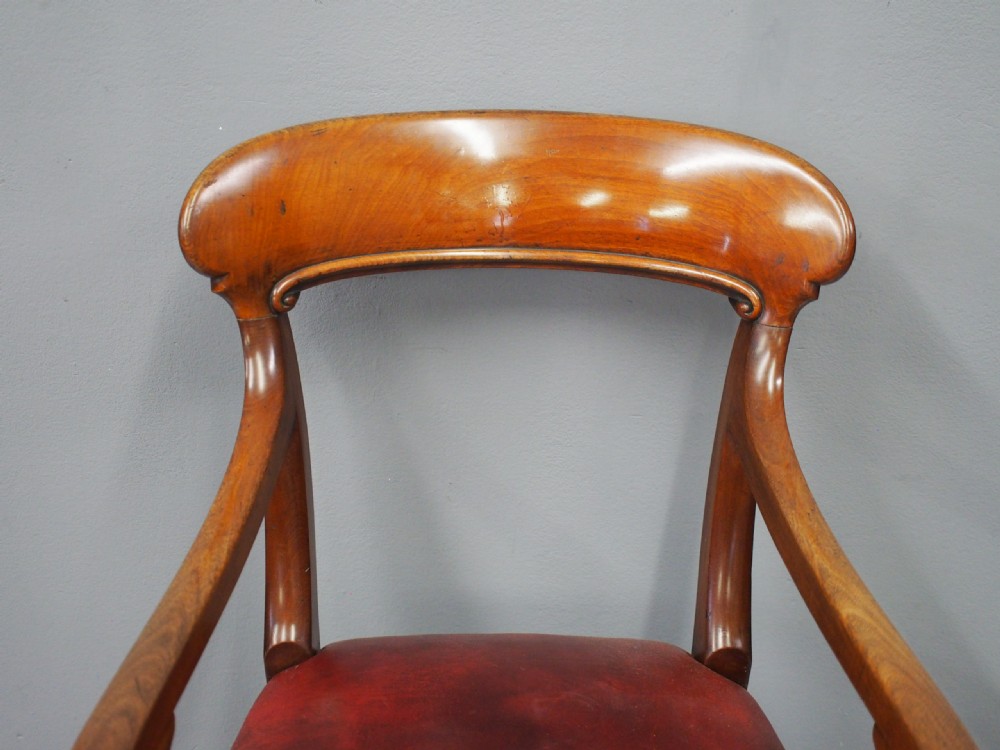 William IV Mahogany and Burgundy Leather Desk Chair View X