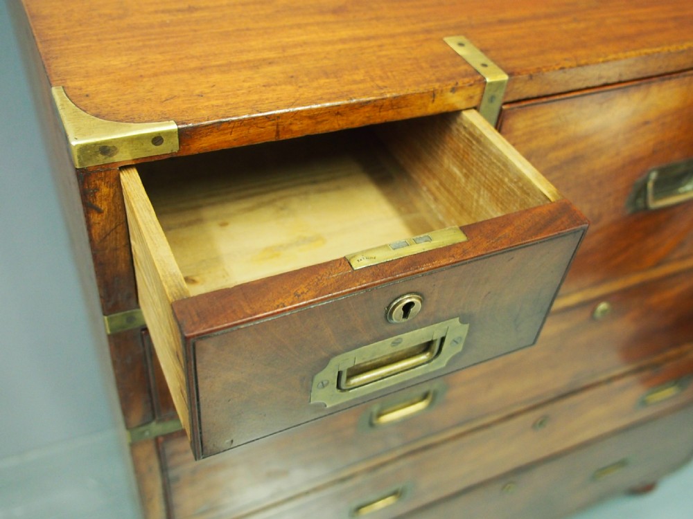 Campaign Secretaire Chest by William Day and Son View V