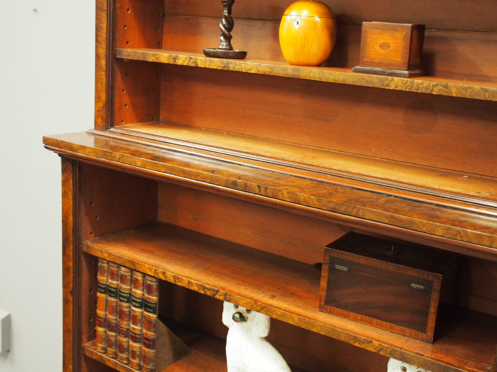 Victorian Burr Walnut Open Bookcase View XII