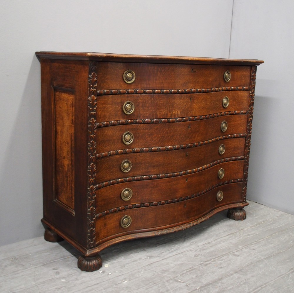 Oak Serpentine Chest of Drawers