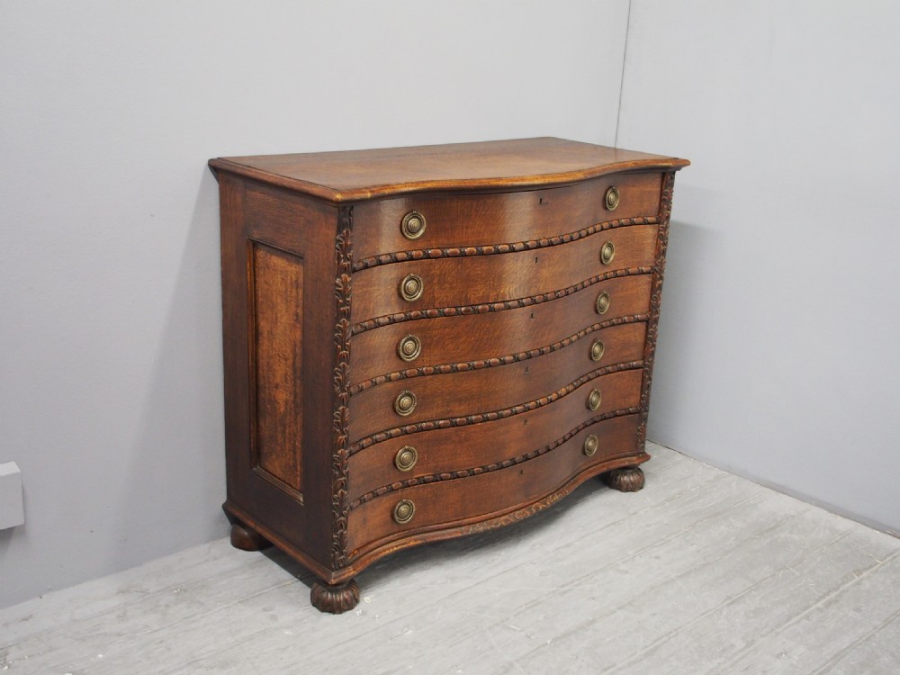 Oak Serpentine Chest of Drawers View II
