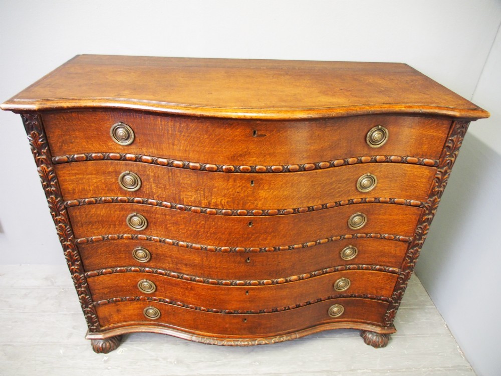 Oak Serpentine Chest of Drawers View III
