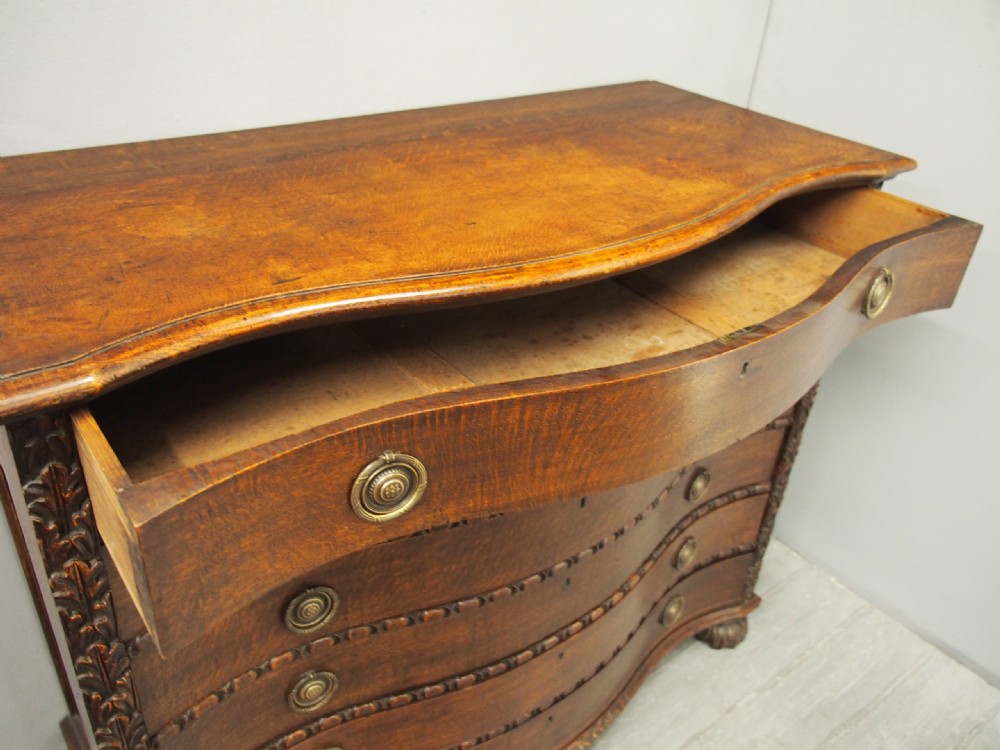 Oak Serpentine Chest of Drawers View X