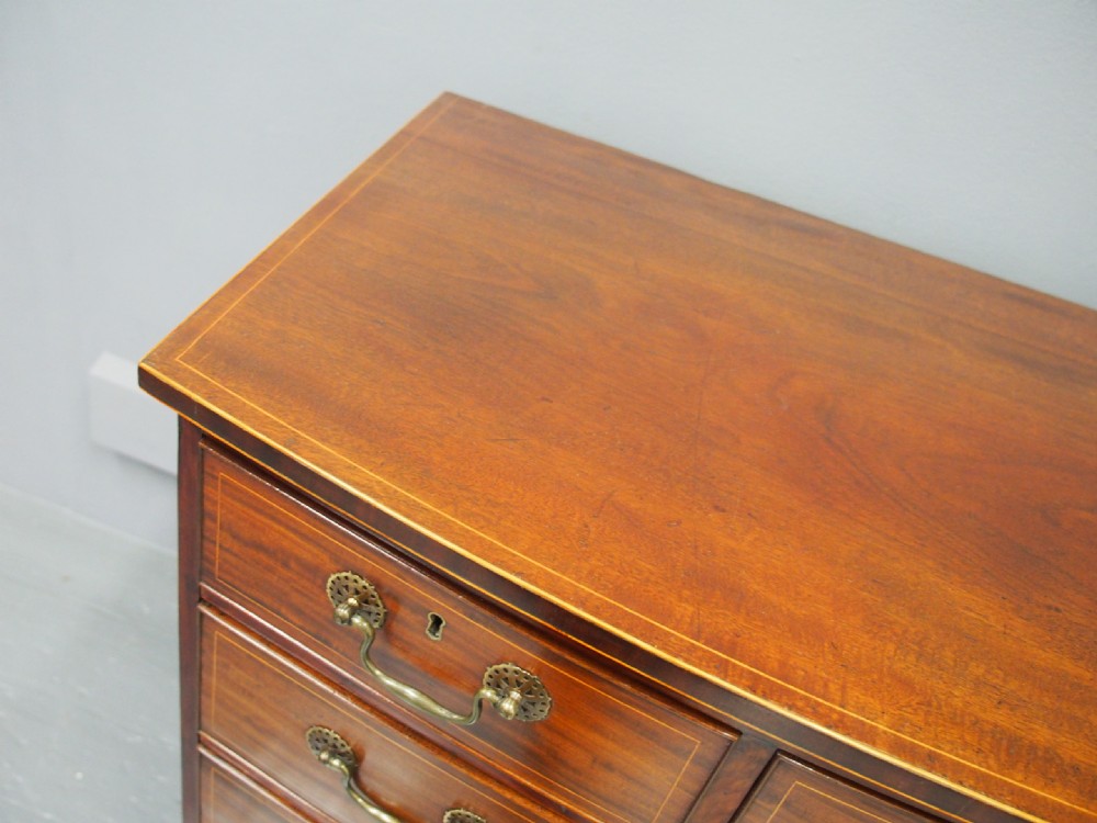 George III Inlaid Mahogany Bow-front Chest of Drawers View VII