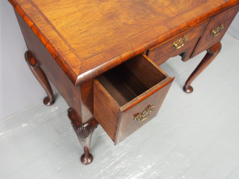 Georgian Style Burr Walnut Lowboy View IX
