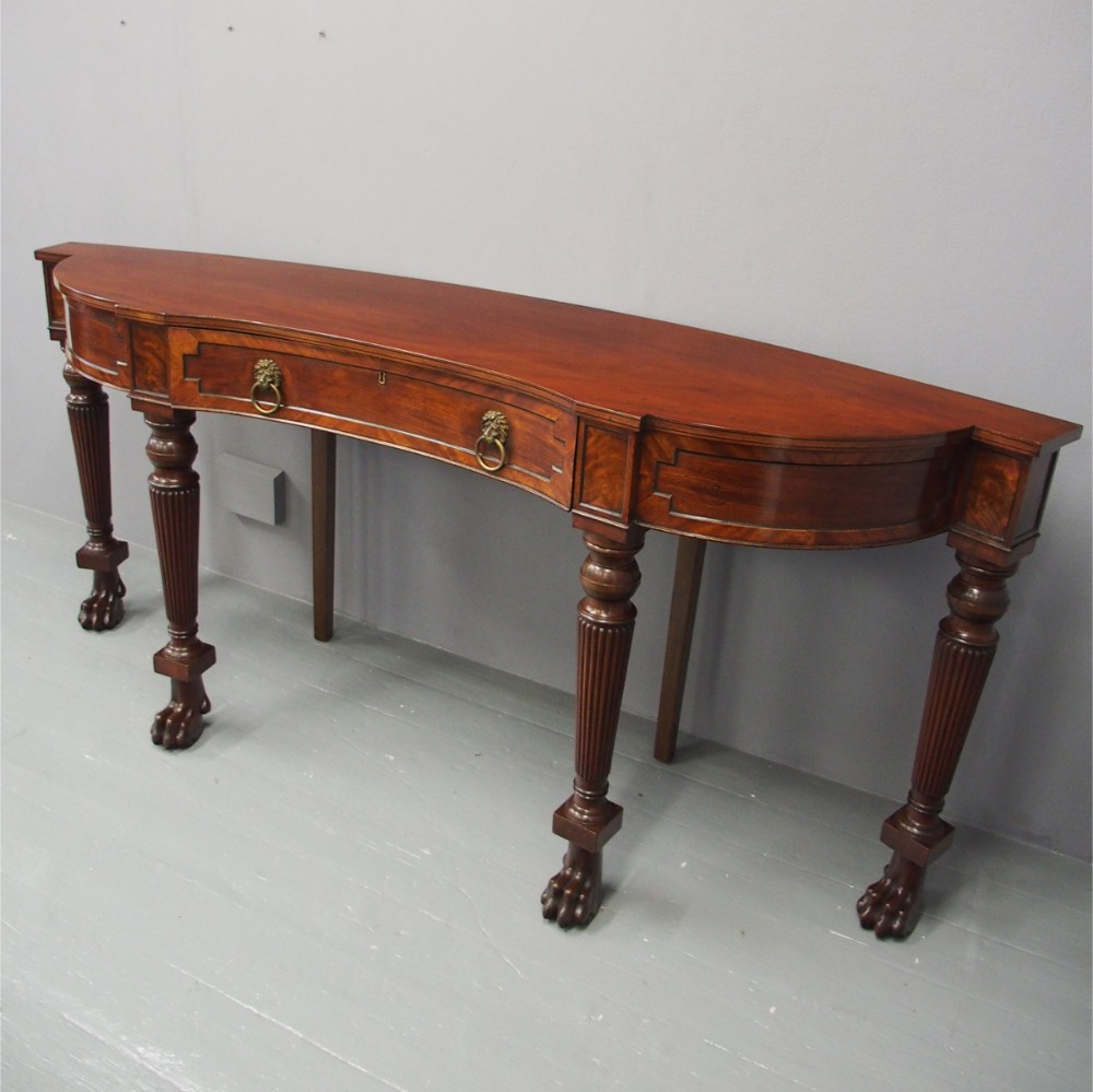 Scottish George IV Curved Mahogany Serving Table