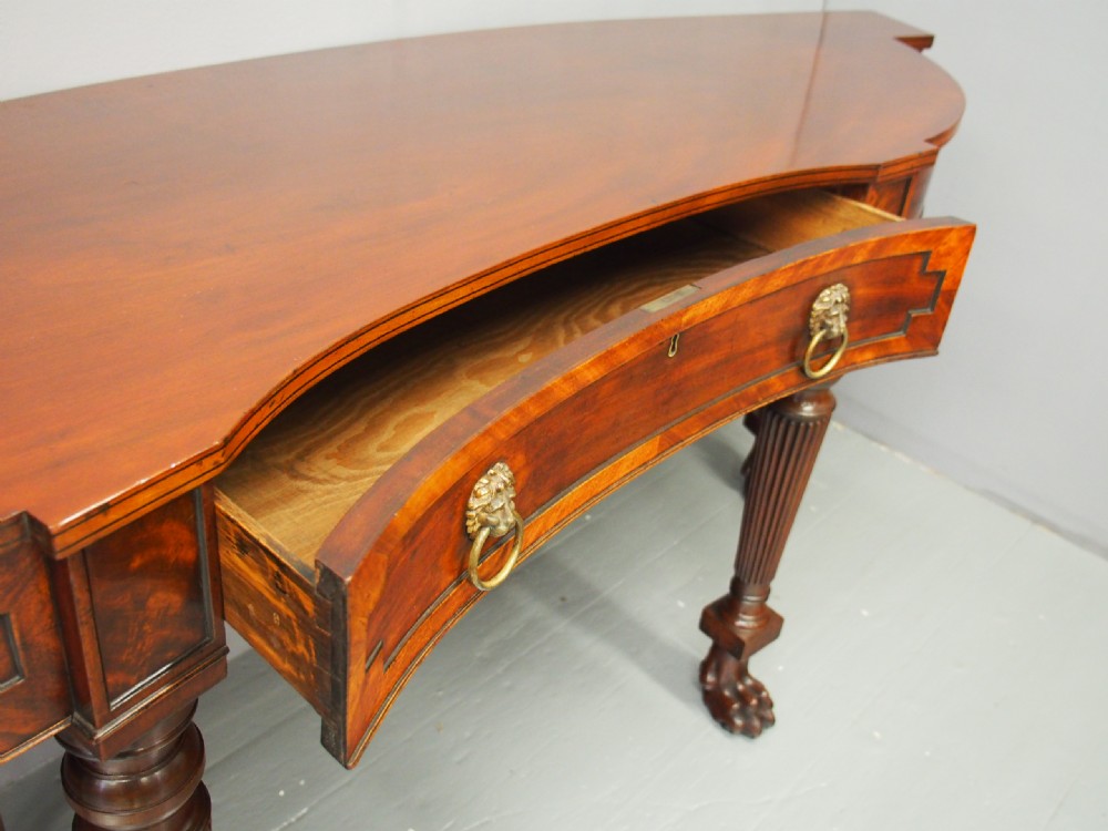 Scottish George IV Curved Mahogany Serving Table View IX