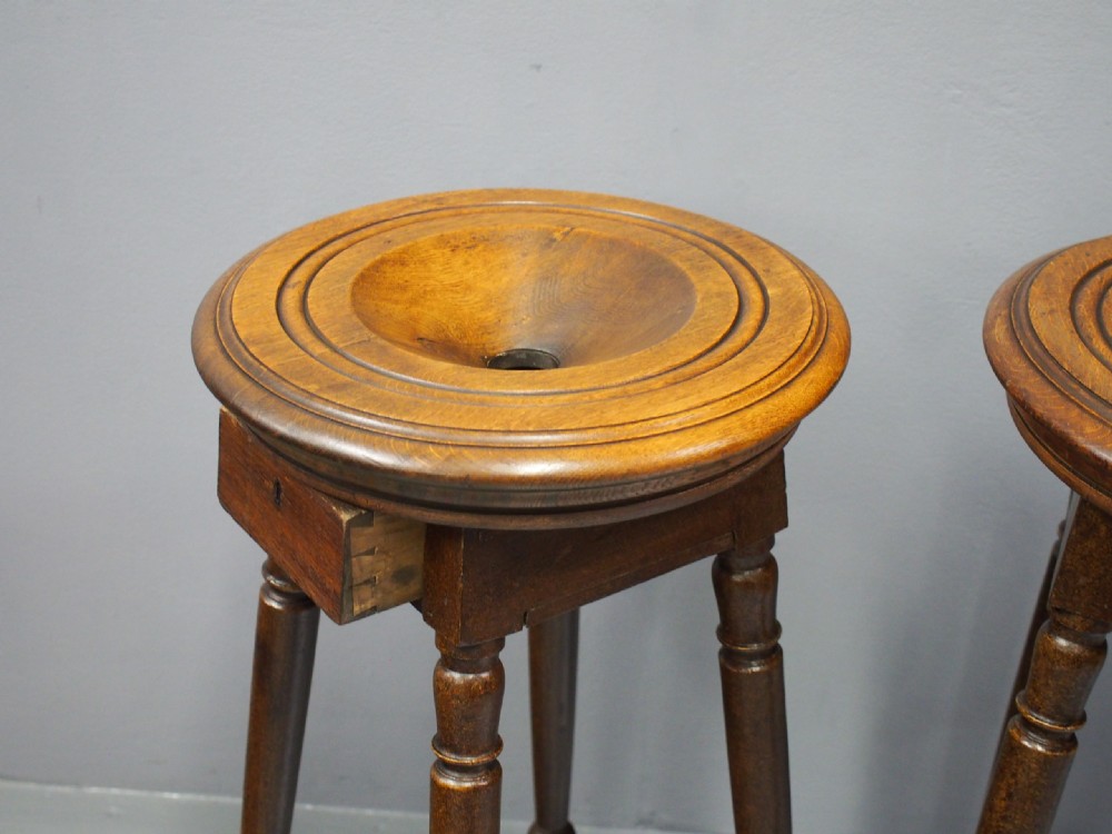 Pair of Victorian Oak Alms or Collection Tables View III