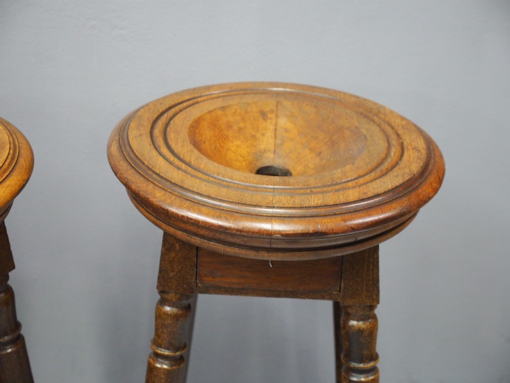 Pair of Victorian Oak Alms or Collection Tables View IV
