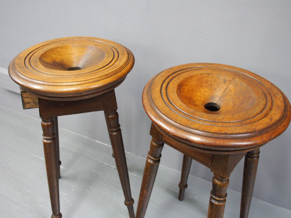 Pair of Victorian Oak Alms or Collection Tables View VI
