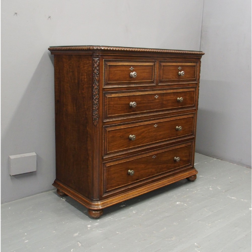 Victorian Walnut Chest of Drawers by Morison and Co
