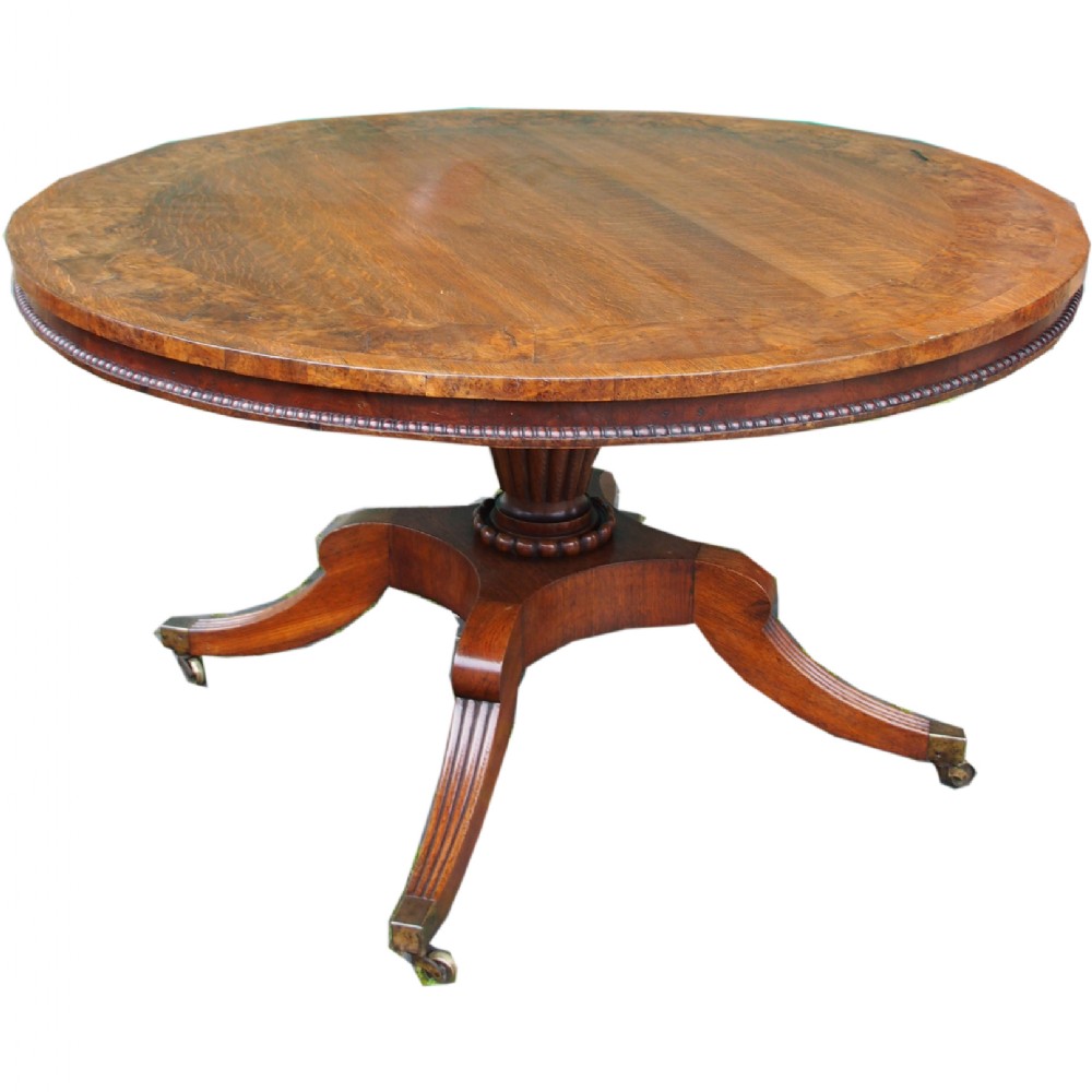 Oak and Pollard Oak Breakfast Table by William Trotter