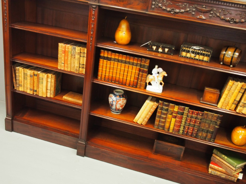 Adams Style Breakfront Open Bookcase View IV