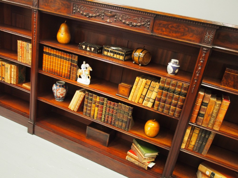 Adams Style Breakfront Open Bookcase View VII