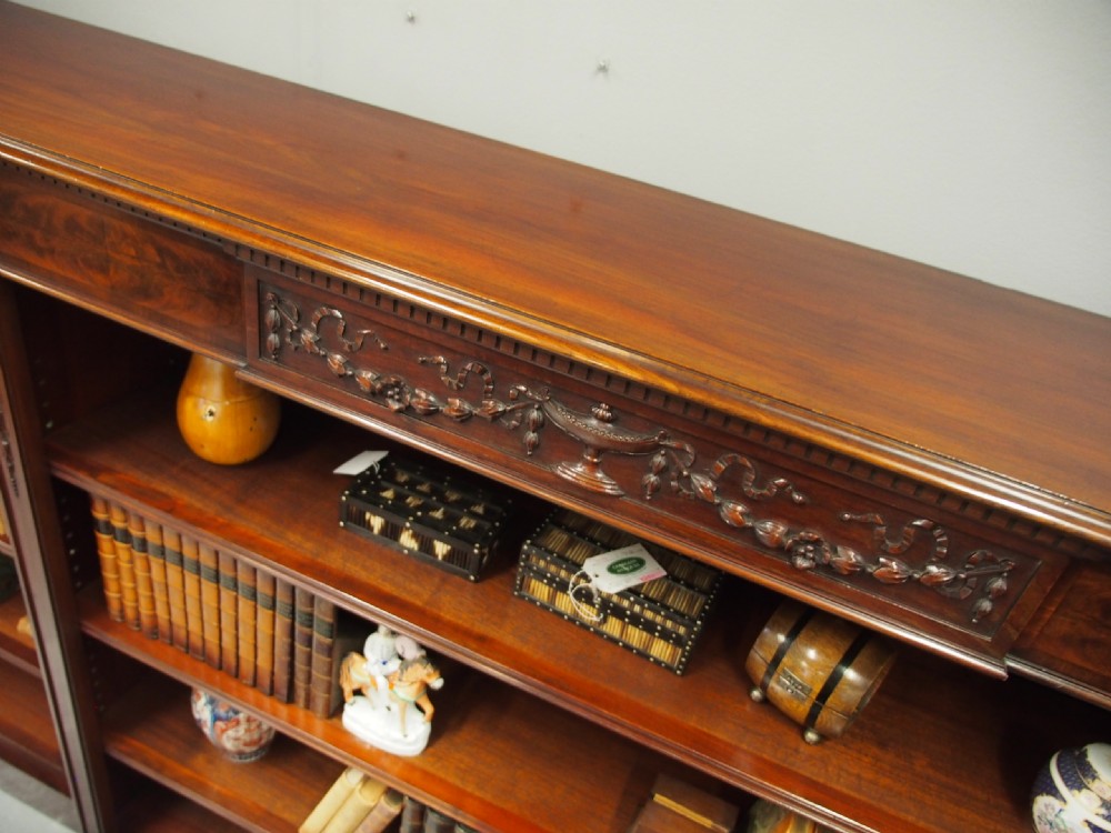 Adams Style Breakfront Open Bookcase View IX