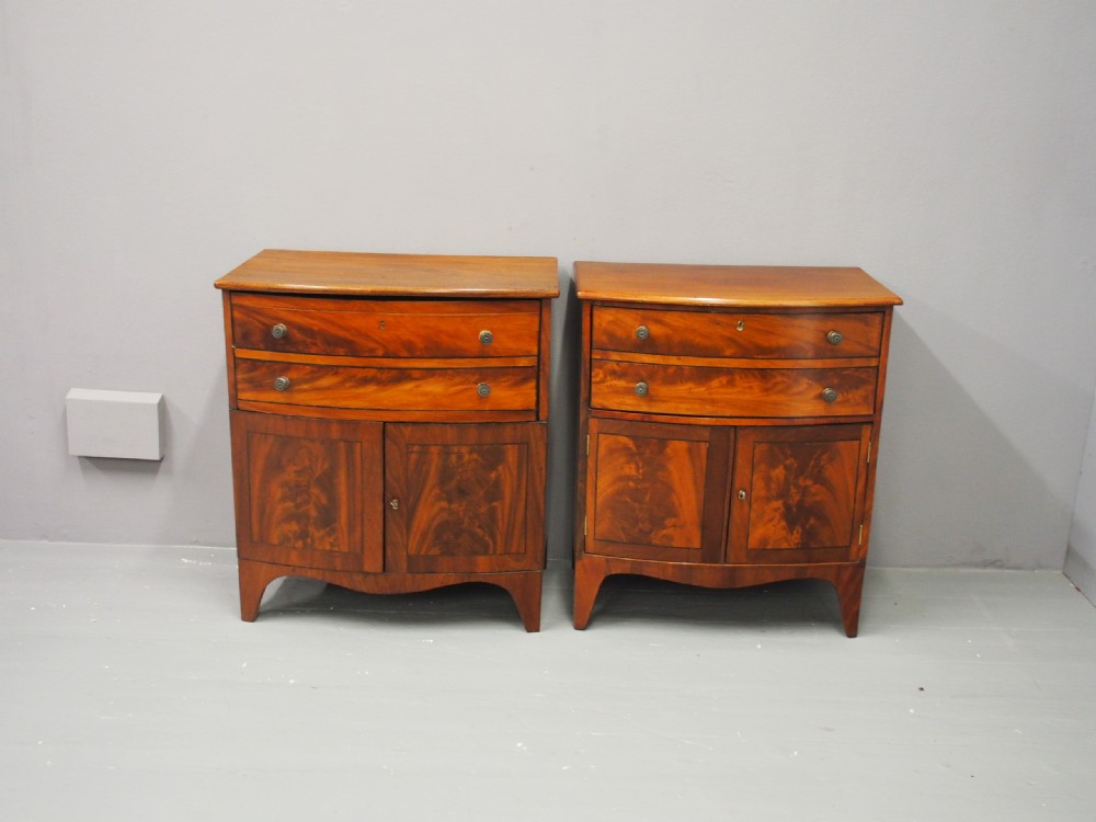 Pair of George III Mahogany Bowfront Cabinets View IV