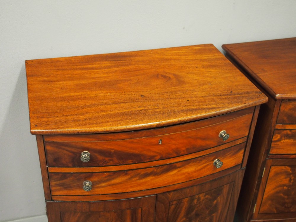 Pair of George III Mahogany Bowfront Cabinets View V