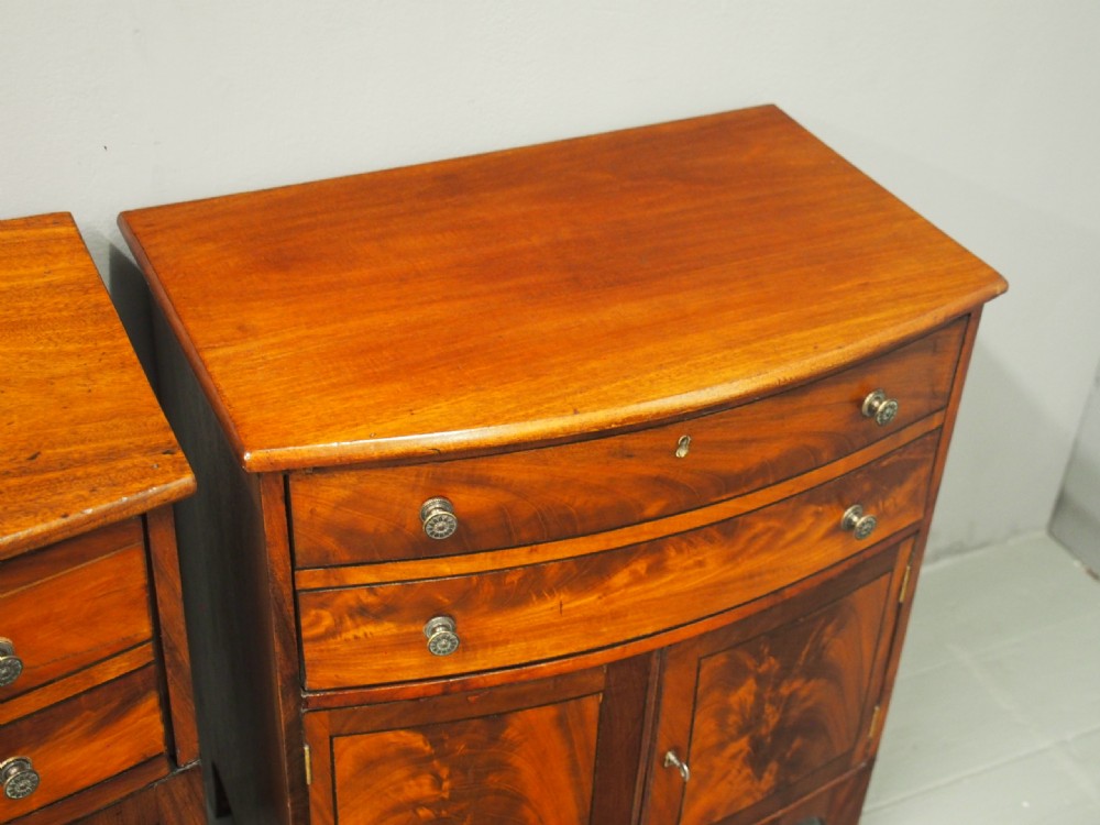 Pair of George III Mahogany Bowfront Cabinets View VI