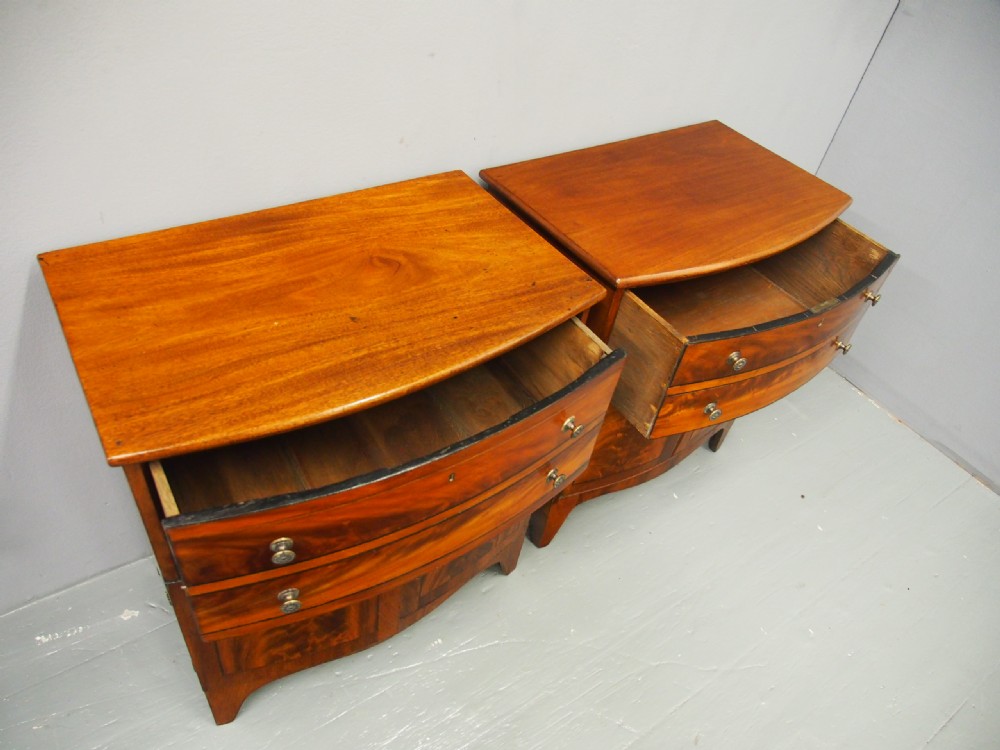 Pair of George III Mahogany Bowfront Cabinets View IX