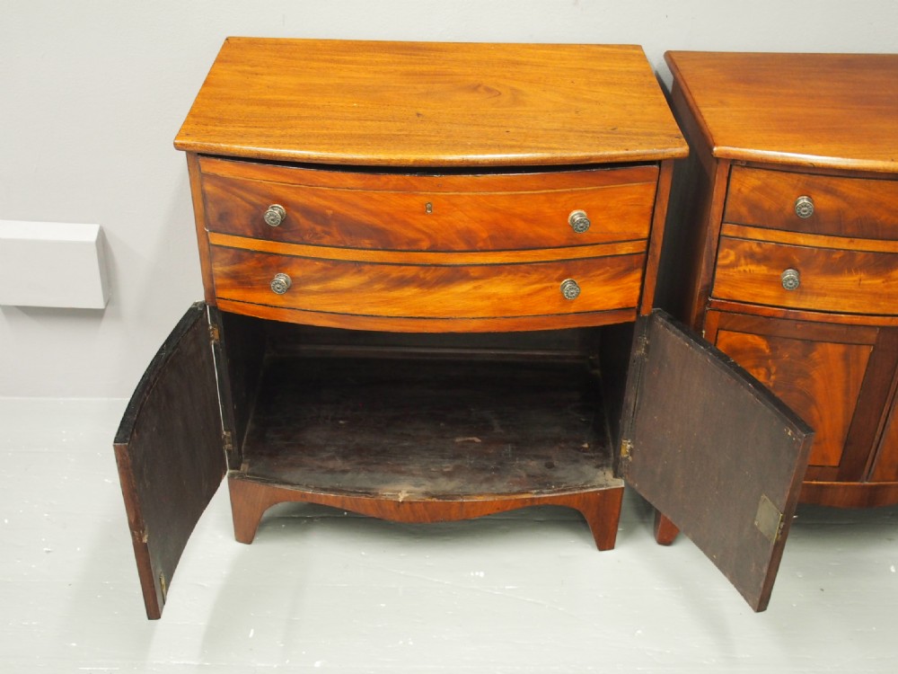 Pair of George III Mahogany Bowfront Cabinets View X
