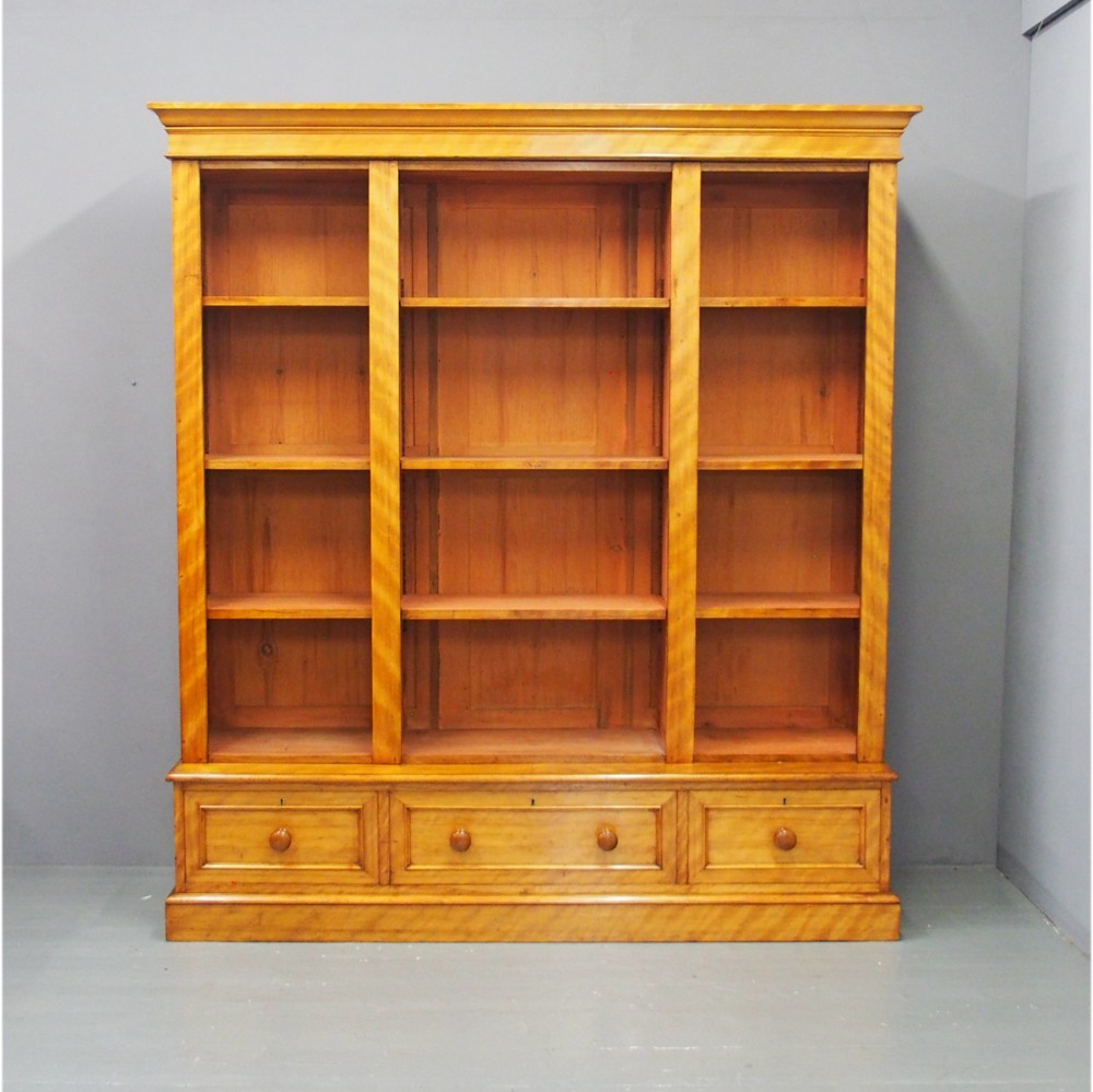 Victorian Satin Birch Open Bookcase
