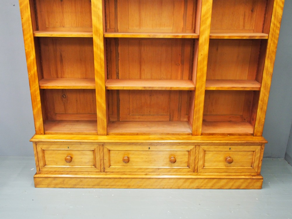 Victorian Satin Birch Open Bookcase View VII