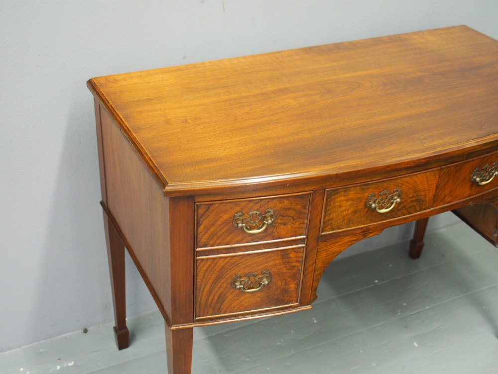 Georgian Style Walnut Bow Front Side Table View III