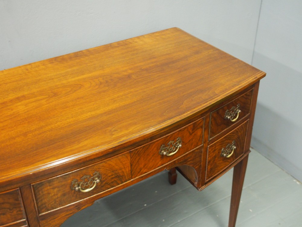 Georgian Style Walnut Bow Front Side Table View IV