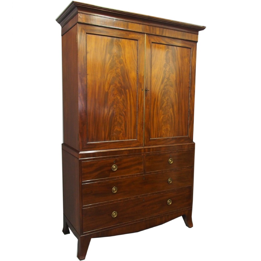 George III Mahogany Linen Press