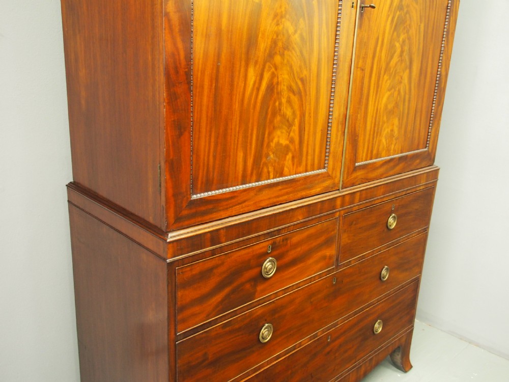 George III Mahogany Linen Press View VIII