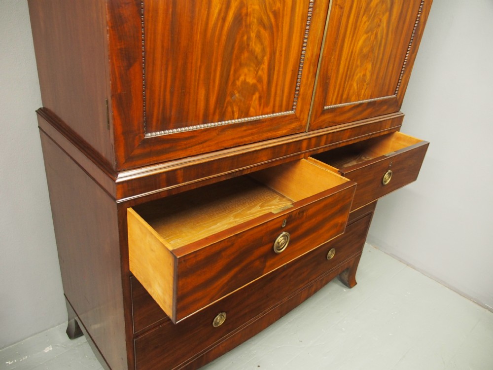 George III Mahogany Linen Press View XI