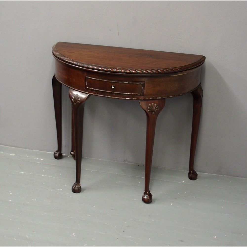 Chippendale Style Mahogany Foldover Games Table