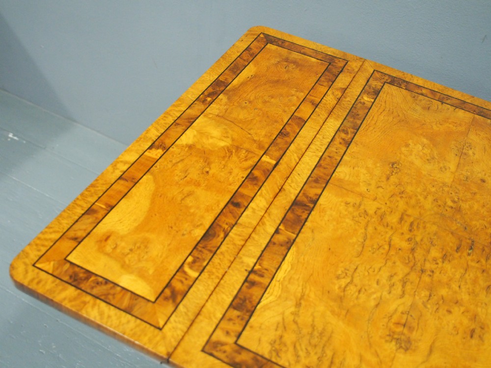 William IV Pollard Oak, Burr and Inlaid Work Table View XV