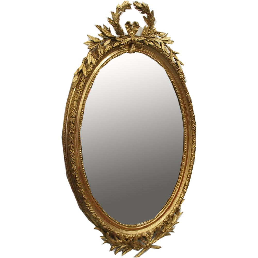 George III Style Oval Gilded Wall Mirror